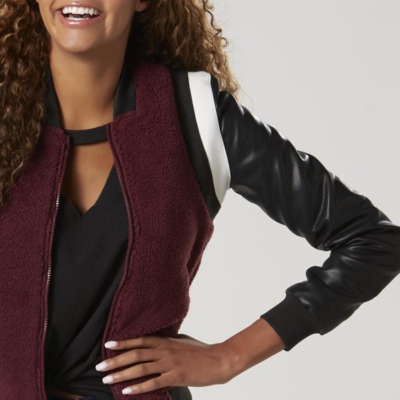 Sherpa Fleece Bomber Jacket from Joe Boxer NEW!!! BLACK ONLY *** - Picture 4 of 5